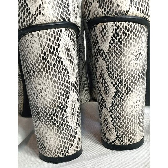 Cape Robbin Snake Reptile Print High Round Heel Shoes Booties Boots Women's 9M - Picture 8 of 13